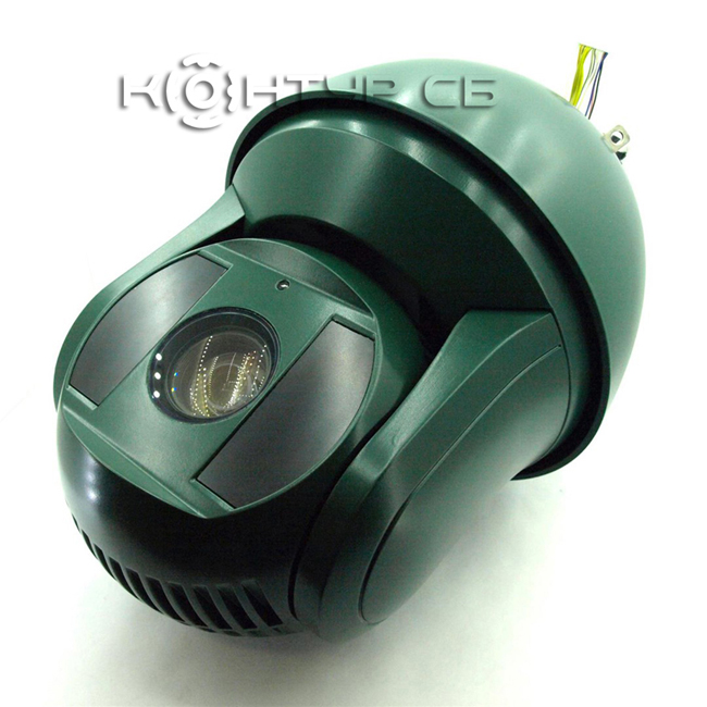 Поворотная камера видеонаблюдения зеленого цвета
