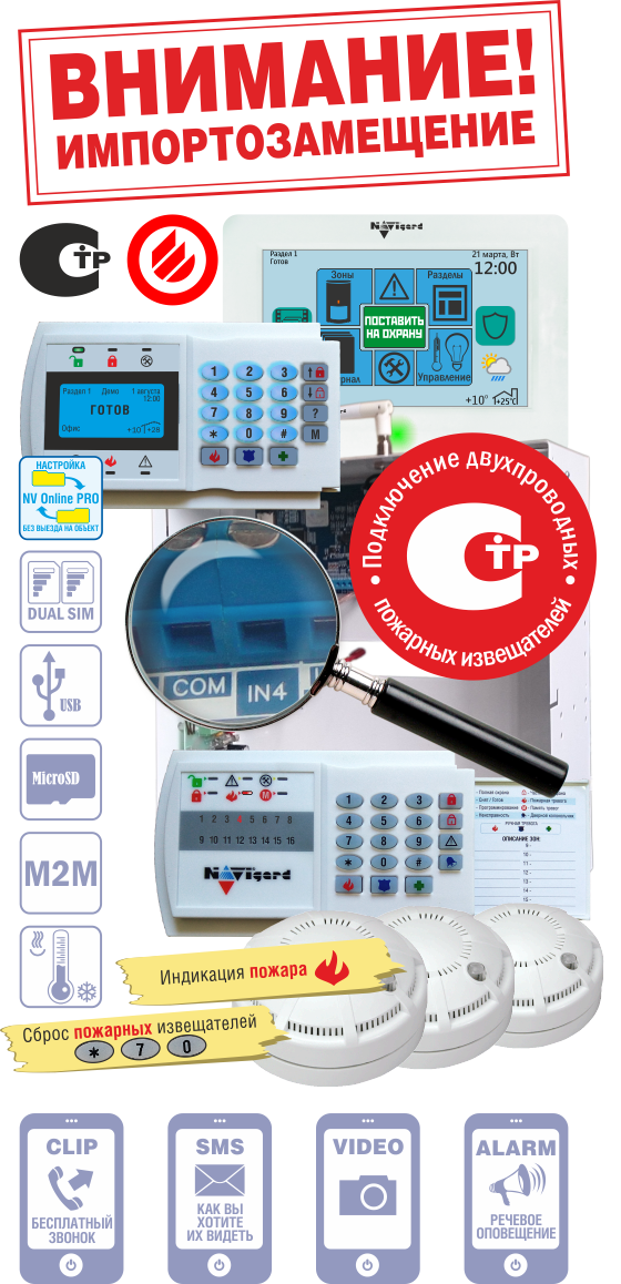 Купить NAVIgard NV 8704 GSM-GPRS контрольная панель в Москве.